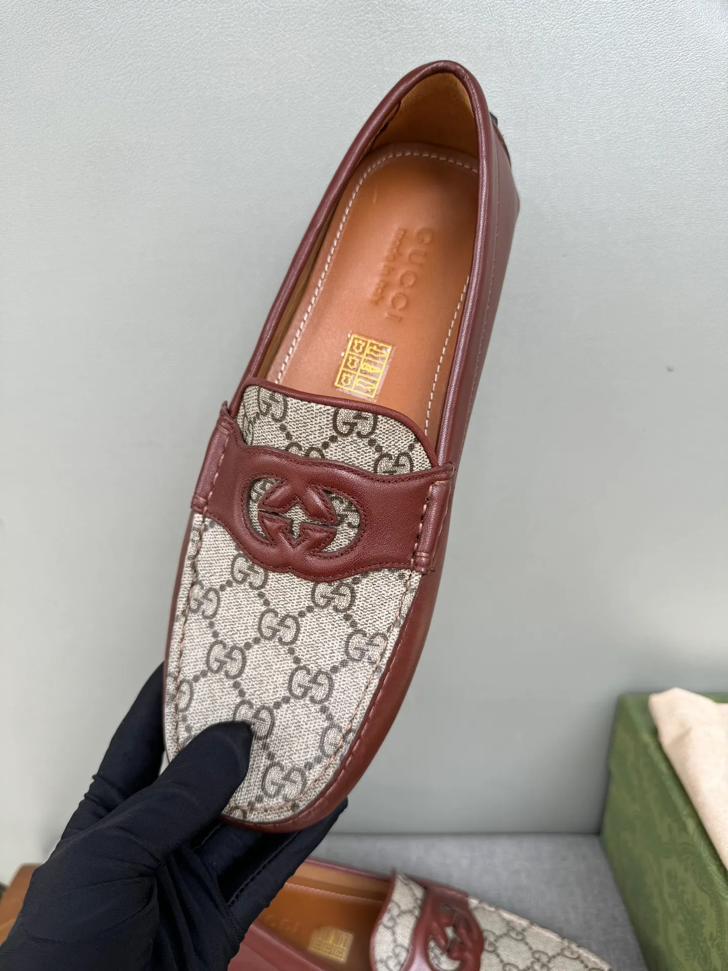 Batch 740💰[strong][strong][strong] Original order quality, new counter styles synchronized, Gucci counter new styles, handmade men's driving shoes, beanie shoes, slip-on shoes, lazy shoes, exquisite hand-stitching, workmanship details comparable to counters, Italian imported cowhide, water-dyed cowhide lining, tree paste leather feet, sweat-absorbent and deodorant, black, gray, blue, burgundy, 39-44 in large quantities in stock (38, 45 custom-made)